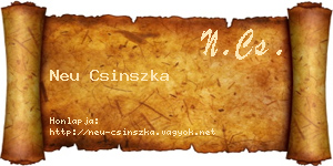 Neu Csinszka névjegykártya